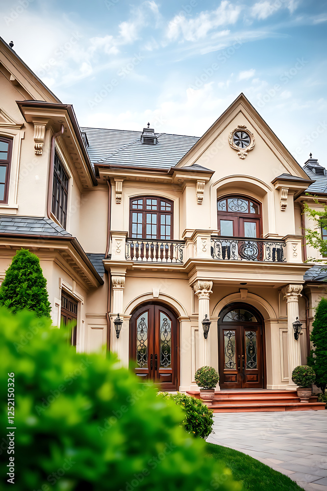 Fototapeta premium Magnificent Mansion: A Masterpiece of Architectural Design