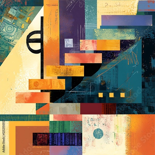 Abstract art a financial ladder, with steps representing savings, investments, and success.