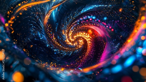 Vibrant glowing patterns representing synchronized team workflows