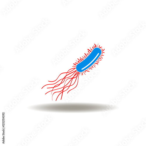 Vector illustration of bacterium virus microorganism microbe. Symbol of legionella pneumophila bacteria medical test.