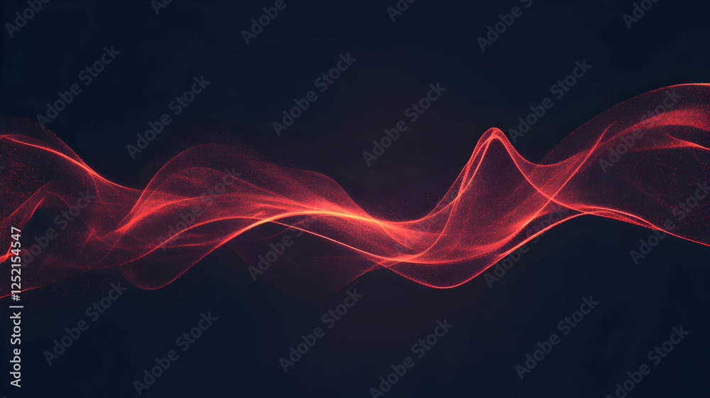 Abstract red wavy lines on dark background. Possible use Graphic design element Abstract red wavy lines on dark background. Possible use Graphic design element