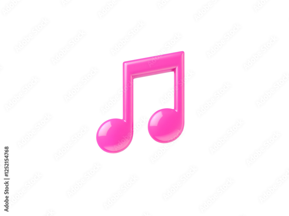 Vibrant pink 3D music note icon for applications, presentations, and creative projects. Isolated on white background. Generative AI Vibrant pink 3D music note icon for applications, presentations, and creative projects. Isolated on white background. Generative AI
