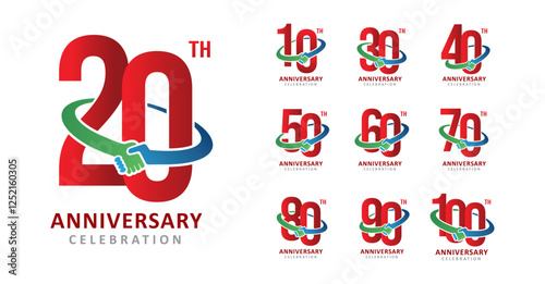 Set of anniversary hand deal number