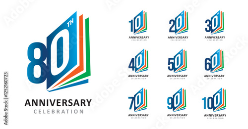 Set of anniversary design paper number