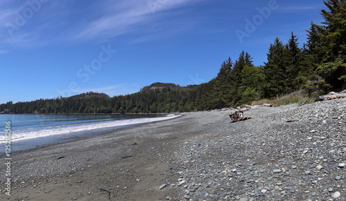 Stony beaches of tranquil Pender Island photo