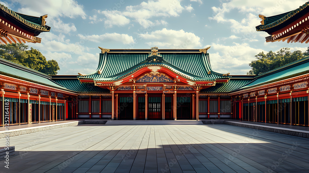 Symmetry in the layout of imperial palaces, analyze the symmetrical design principles in the layout of japanese imperial palaces. Ritualistic Symmetry. Illustration Symmetry in the layout of imperial palaces, analyze the symmetrical design principles in the layout of japanese imperial palaces. Ritualistic Symmetry. Illustration