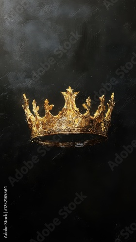 Ornate golden crown resting against a dark textured background