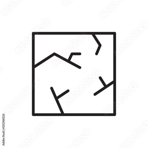 Crack icon Thin isolated logo