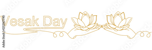 line art hand illustration background with a text vesak day