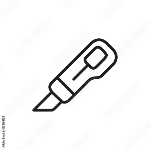 Utility knife icon Thin isolated logo