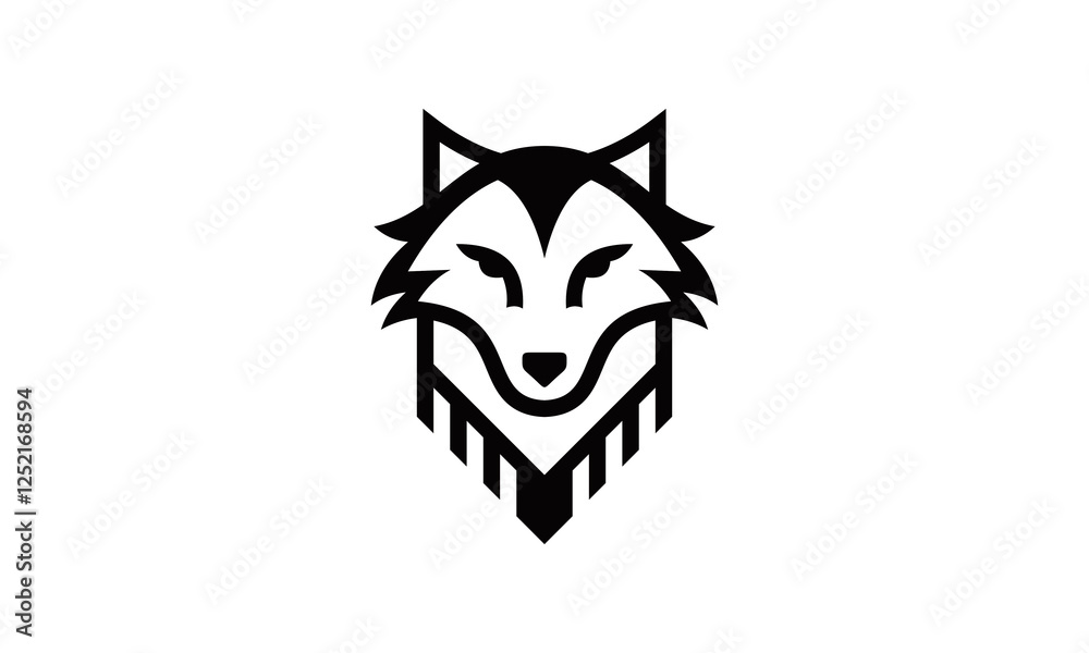 Fototapeta premium Wolf Head Art Logo Vector