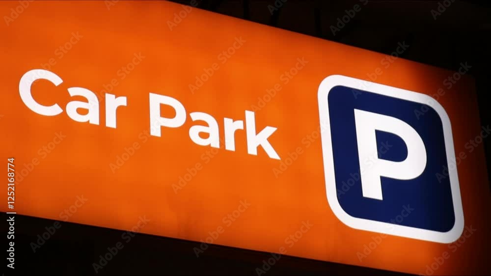 Car Vehicle Automobile Park Parking Lot Spaces Sign Icon Entrance Orange Urban Car Vehicle Automobile Park Parking Lot Spaces Sign Icon Entrance Orange Urban