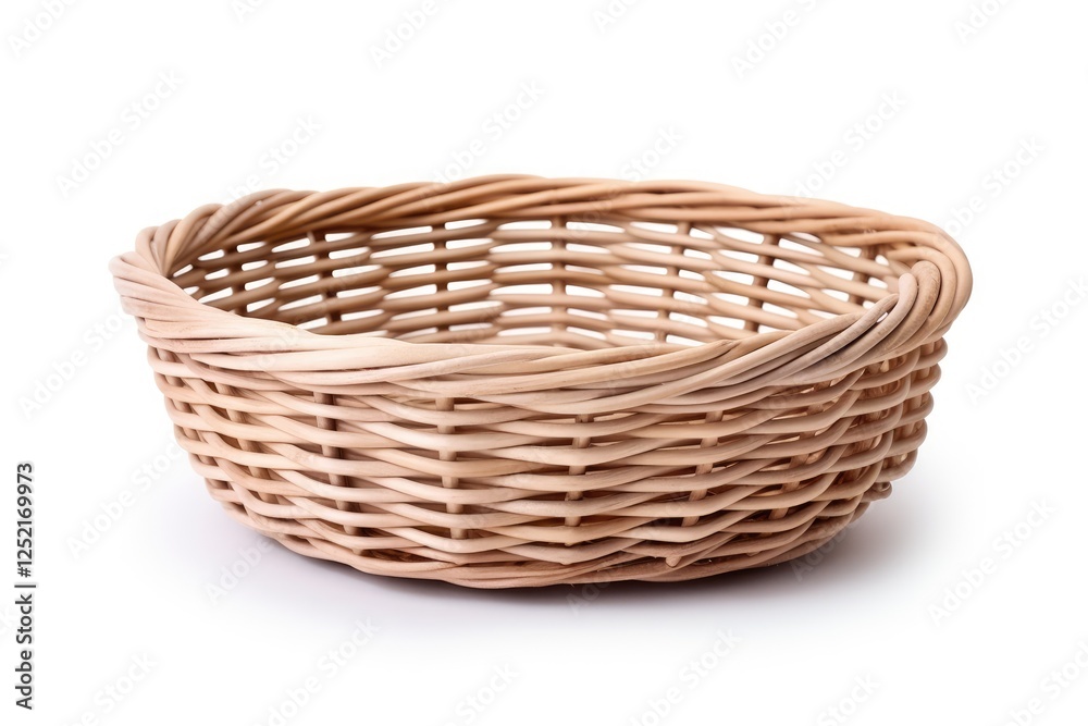 Rattan basket with clipping path isolated on white Rattan basket with clipping path isolated on white