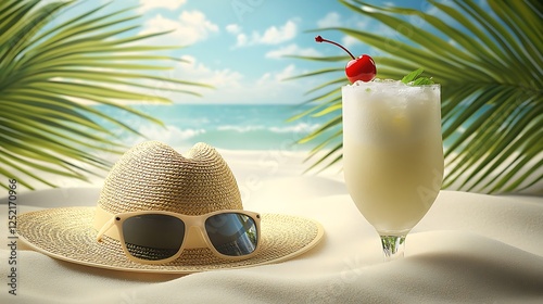 Tropical Beach Drink - Summer Vacation photo