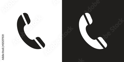 Vector Phone Call Icons Black And White