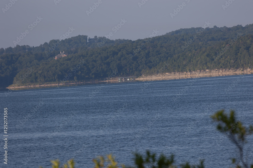 Beautiful lakeside view with sky night and day Beautiful lakeside view with sky night and day