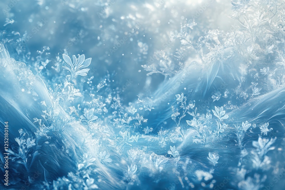 Abstract ethereal landscape featuring ice crystals and flowing shapes Abstract ethereal landscape featuring ice crystals and flowing shapes