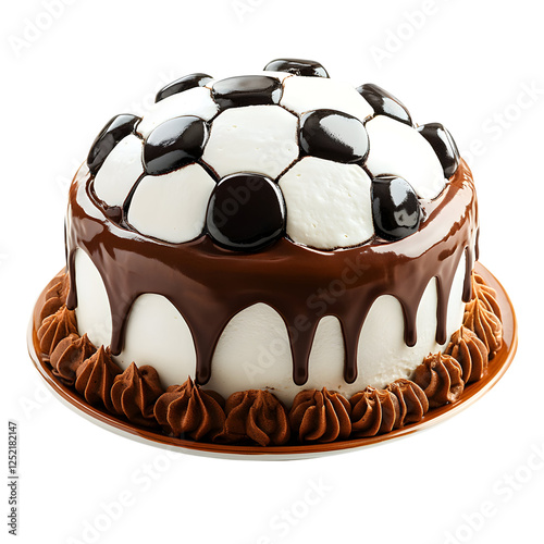 Soccer Cake Isolated on Transparent Background