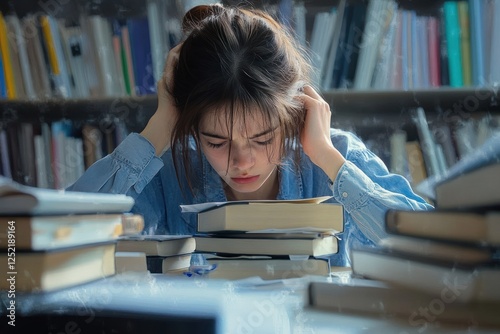 Students Struggling with Test Anxiety and Overwhelmed by Studies Facing Low Grades photo