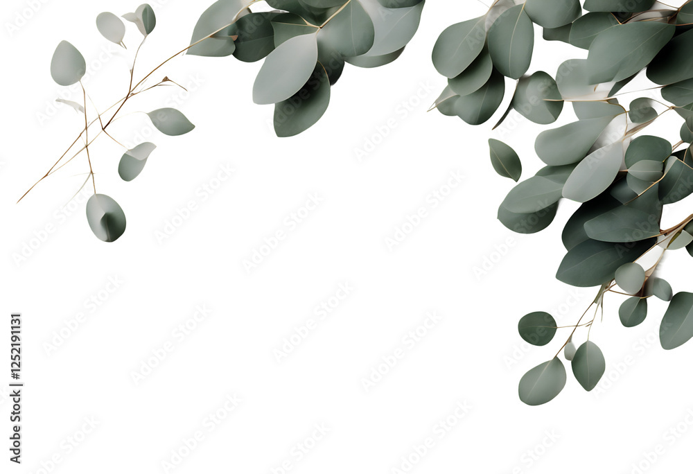 lay leaves tree flat fresh eucalyptus branches top easter day view birthday border white background texture space foliage branch minimal copy s blog composition women happy mother art valentines