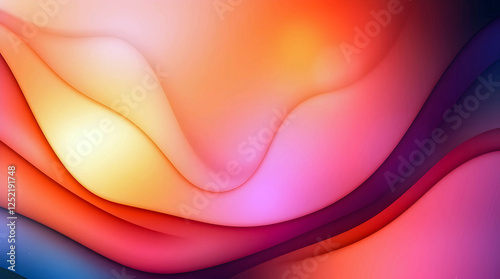 Abstract Gradient Design Featuring Soft Flowing Shapes In Vibrant Shades Of Orange Pink And Yellow With A Smooth Modern Aesthetic
