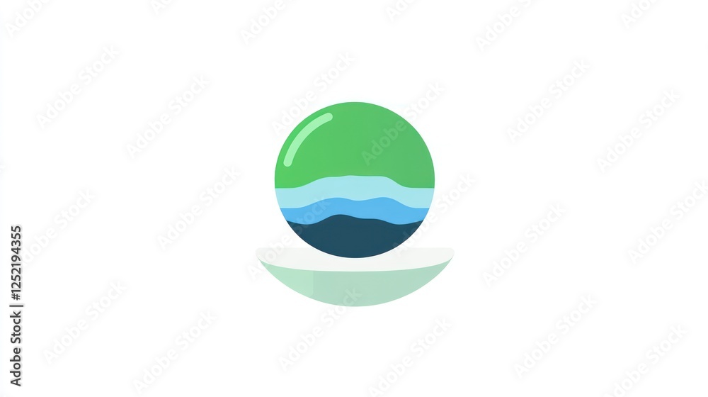 Abstract sphere with water layers Abstract sphere with water layers
