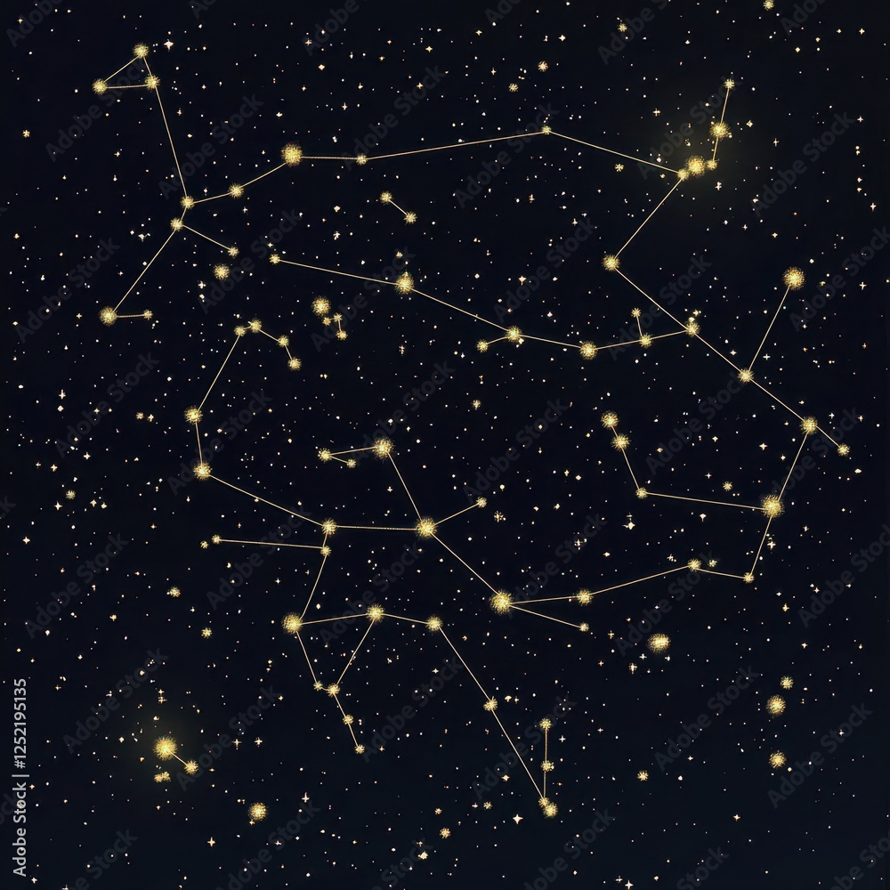 Constellations shine brightly in the expansive and dark night sky Constellations shine brightly in the expansive and dark night sky