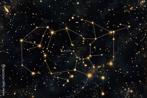 Delineated sagittarius constellation shining brightly amidst the stellar expanse