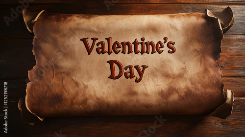 Rustic aged parchment scroll with 