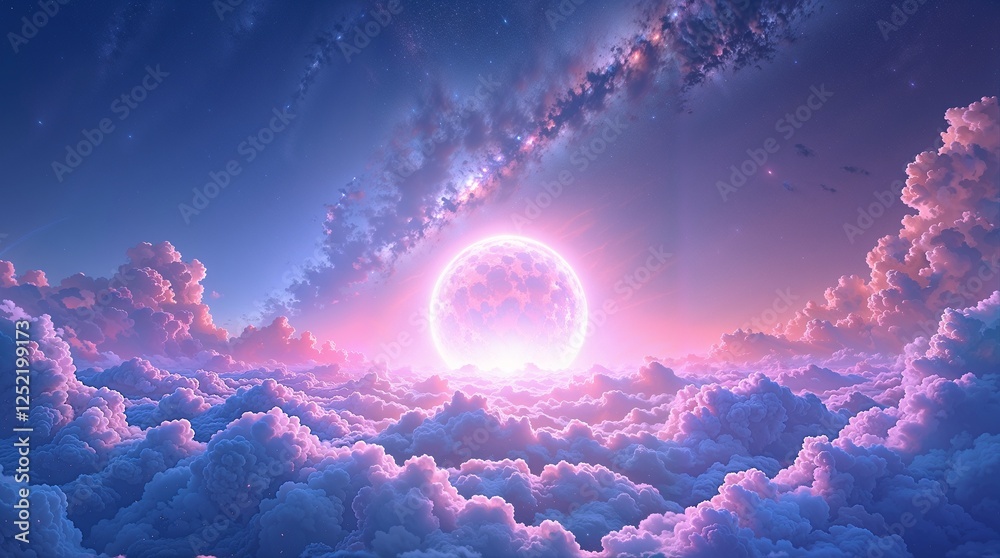 Fototapeta premium Cosmic Clouds, Celestial Light,Surreal Space, Infinite Possibilities.A Vision of the Universe in Stunning Color,Celestial and Cosmic Background