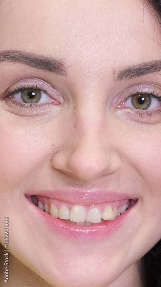 CloseUp Portrait of a Young Woman with Natural Makeup Featuring Her Alluring Beauty CloseUp Portrait of a Young Woman with Natural Makeup Featuring Her Alluring Beauty