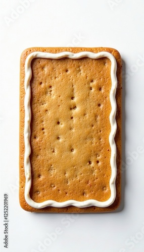 Delicate Gingerbread Rectangle on a White Background, sweet, holiday season