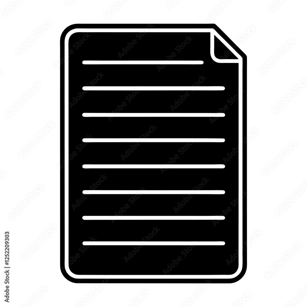 Simple Black and White Lined Document Icon Simple Black and White Lined Document Icon