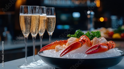 Wallpaper Mural Elegant Seafood Platter with Champagne Glasses for Celebratory Event Torontodigital.ca