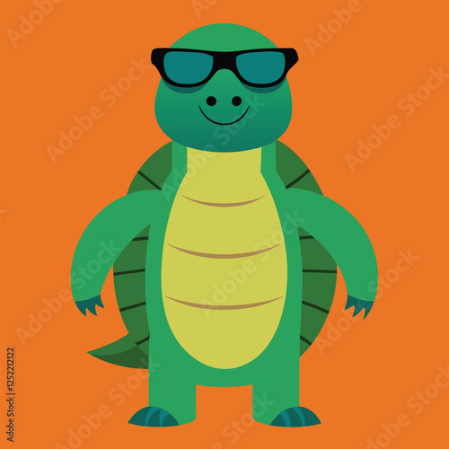 cute turtile wearing sunglasses  photo