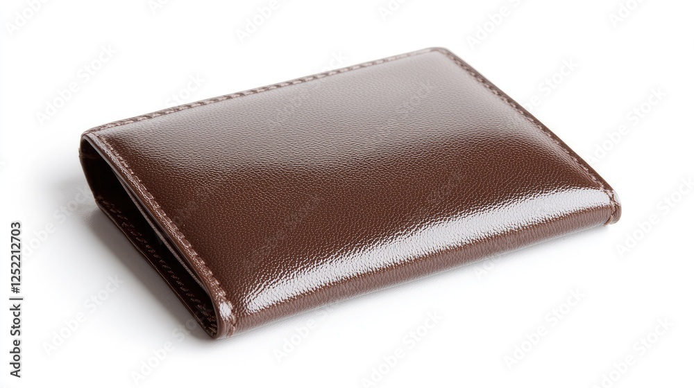 Brown leather wallet on white background Brown leather wallet on white background