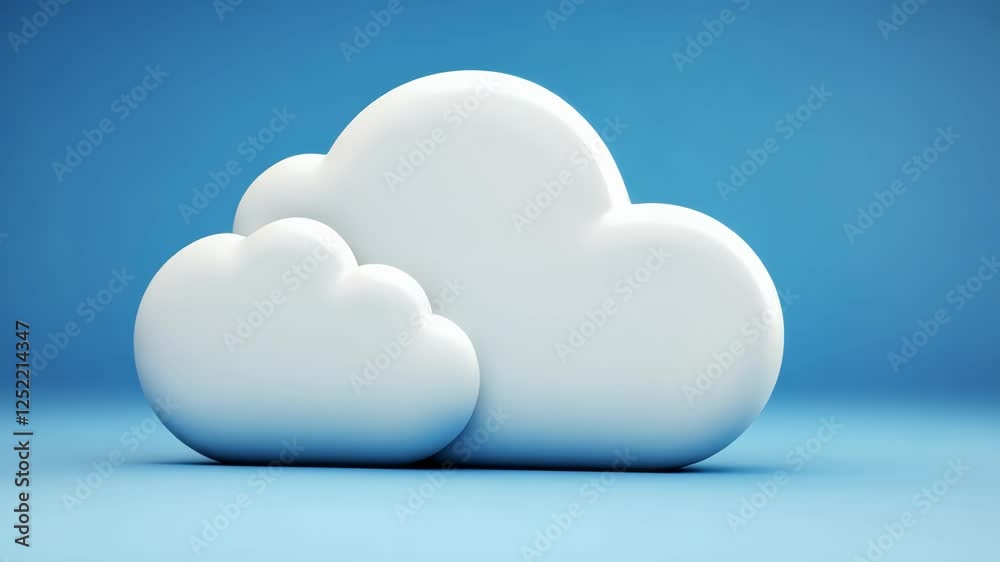 White fluffy clouds against a soft blue background creating a serene atmosphere for relaxation and calmness White fluffy clouds against a soft blue background creating a serene atmosphere for relaxation and calmness