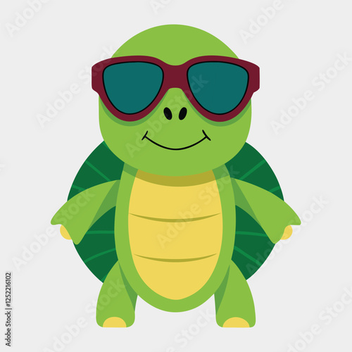 cute turtile wearing sunglasses photo