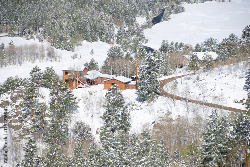 spring snow in Rollinsville Colorado