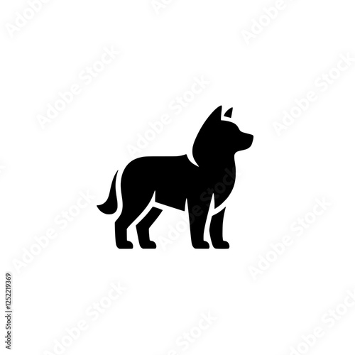 Wolf Silhouette: A bold, minimalist silhouette of a wolf, capturing its primal strength and intelligence in a striking black on white design.  
