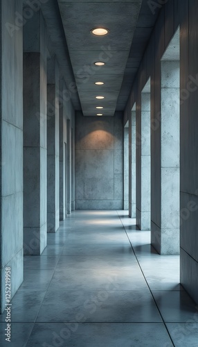 Obraz na płótnie abstract back concrete industrial room template modern background interior ceiling lights walls empty indirekt hallway concrete background room empty space wall old grey grey abstract concept cement w salonie