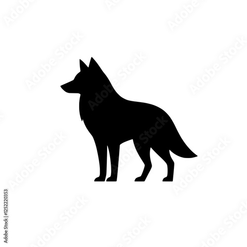 Wolf Silhouette:  A bold and powerful silhouette of a wolf stands in profile, showcasing its iconic features and primal presence.  