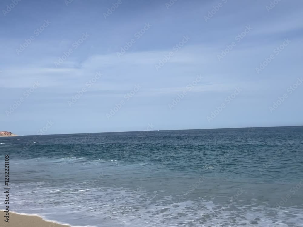 Golden Sand Beach with Ocean Waves Golden Sand Beach with Ocean Waves