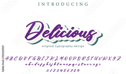 Delicious Font Stylish brush painted an uppercase vector letters, alphabet, typeface