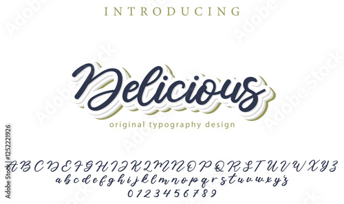 Delicious Font Stylish brush painted an uppercase vector letters, alphabet, typeface