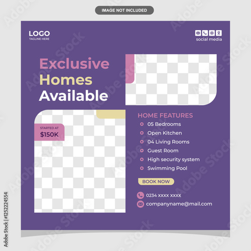 Dream Home Sales Flyer. Find your dream home with a modern and comfortable design, surrounded by a beautiful area. Immediately own this house at an affordable price and strategic location.
