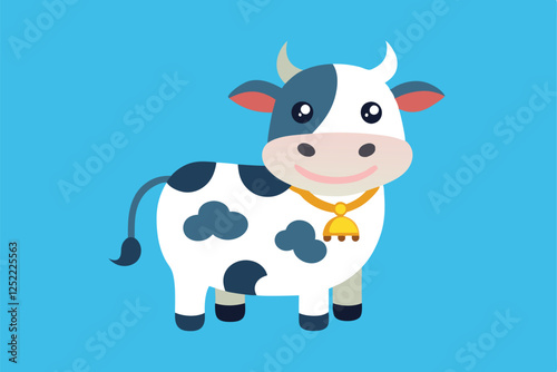 Cute cow vector cartoon illustration