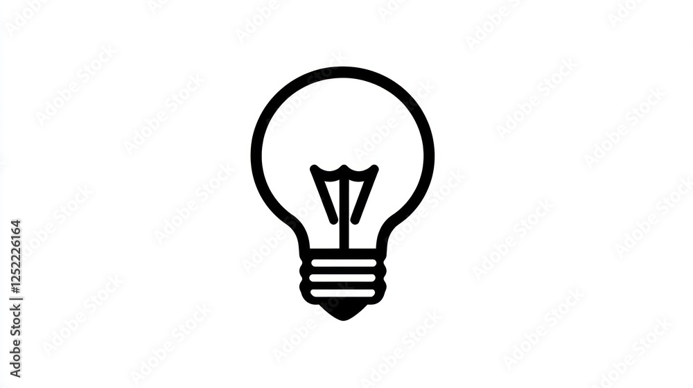 Simple Lightbulb Icon, Idea Concept, Abstract Illustration Simple Lightbulb Icon, Idea Concept, Abstract Illustration
