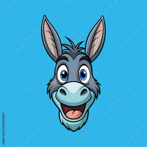 funny donkey, donkey cartoon isolated vector