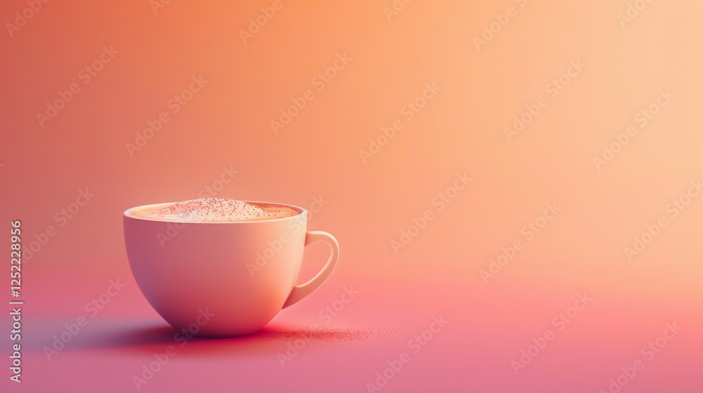 Fototapeta premium minimalist coffee cup with warm gradient background evokes comfort
